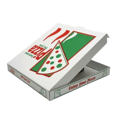 Pizza Packaging Box - 3 Ply Single Wall Cardboard, Multi-Color Biodegradable Food Grade with Laminated Coating