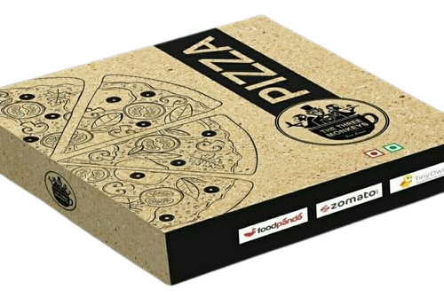 Pizza Packaging Box - Kraft Paper, 250gm - 2kg Capacity | Multi Color Printed Design