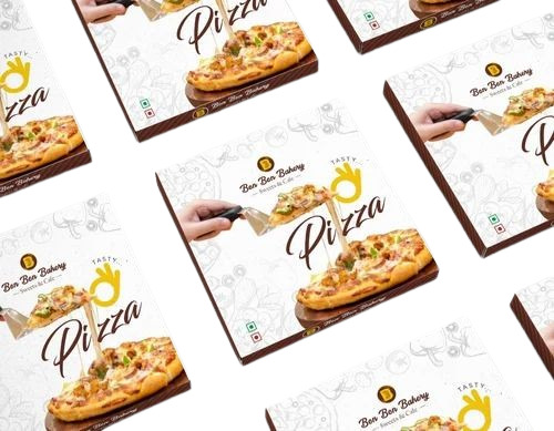 Pizza Packaging Boxes - Paper Material, Multi Color Printed Design | Ideal for Storing and Serving Delicious Pizzas