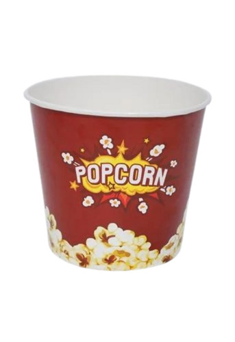 Round Popcorn Tub - Disposable Packet, Standard Size | Red Color, Ideal for Food Service, Perfect for Keeping Popcorn Fresh