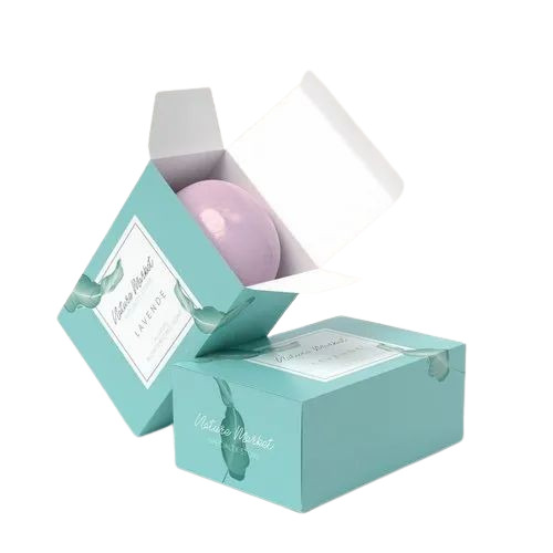 Soap Packaging Box - Bleached Kraft Paperboard, Rectangular, Multi Color, Spot UV Printing, Biodegradable, Litho-Laminated 350-400 GSM