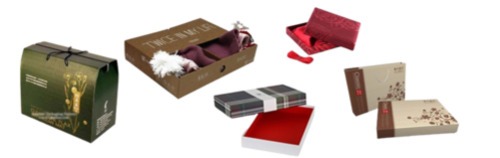 Textile Packaging Boxes - Paper, Multi Color Printed Design | Versatile Textile Storage, Eco-Friendly Material, Customizable Options