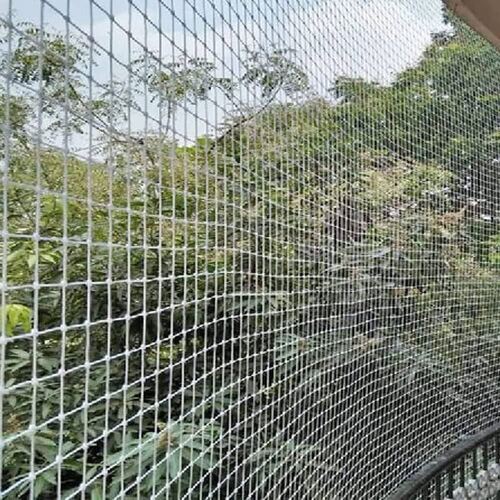 White Nylon Bird Net - Nylon Material, Square Shape, White Color | Applications in Home, Hotel, and Hospital for Effective Bird Protection