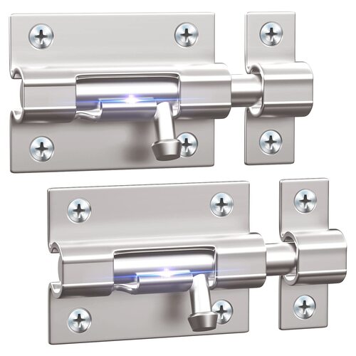 Door Security Slide Latch Lock - Color: White