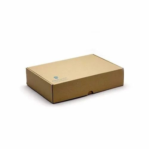 Printed Corrugated Packaging Box - Single Wall 3 Ply, Brown Virgin Kraft Paper | Biodegradable, Laminated Coating, 11 Kg Capacity, Ideal for Gift & Crafts