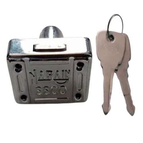 Stainless Steel Multipurpose Lock - Metal Material, Rectangular Shape, Silver Finish | Quality Tested, Machine Made with Keys Included