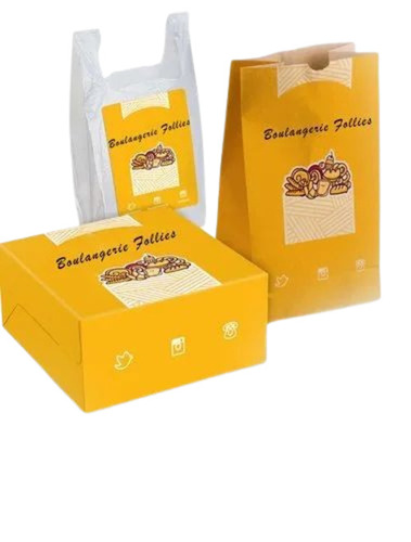 Bakery Items Packaging Box - 1-5 Kg Capacity, Rectangular Shape, Light Weight, Printed Cardboard Material with 0-3 mm Thickness
