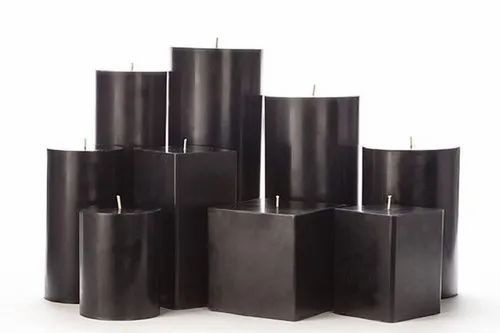 Black Wax Candle - Paraffin Wax, Relighting , Home Decor, Aromatic | Elegant Matte Black Design For Cozy Ambiance