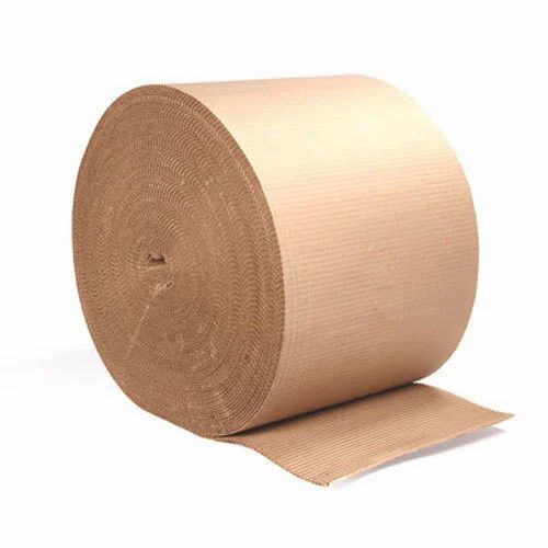 Brown Corrugated Paper Roll - Kraft Paper, 80 GSM | Plain Brown Color with Versatile Craft Paper Design