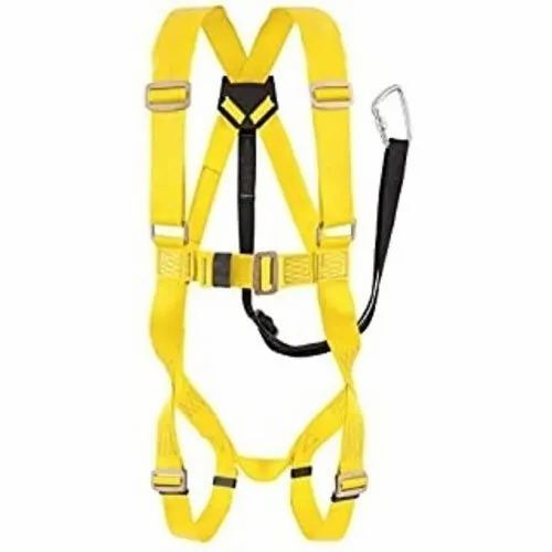 Full Body Harness - Nylon Belt, Free Size, Yellow , 140 Kg Capacity, Multicolor Design
