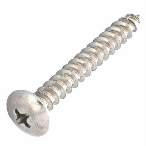 Hardware Fitting Small Screw - Stainless Steel, No. 2 To No. 16, Polished Finish, Round Head, Full Thread, Phil Drive Type | Silver Color, SS 304 Grade