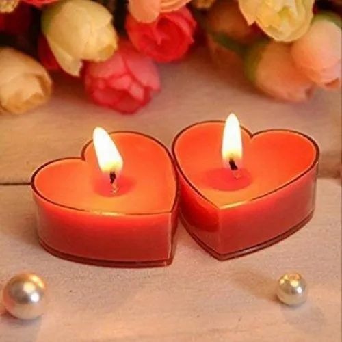 Heart Shaped Wax Candle - Paraffin Wax 4MM Dimensions Red Color | Aromatic Relighting Candle for Home Decoration