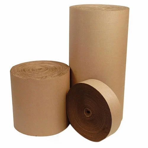 Kraft Paper Corrugated Roll - 120 GSM Single Wall 3 Ply | Brown Plain Kraft Material Eco-Friendly Packaging Solution