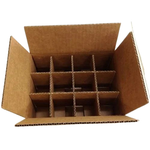 Partition Corrugated Box - Cardboard, 13x10x12 inches, Brown, Single Wall 3 Ply, Weight Capacity: 6-10 Kg | Biodegradable, Ideal for Apparel, Food, Gifts & Personal Care