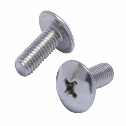 Truss Head Screw - Mild Steel, 2.5 Inch Size, Silver Color, Full Threaded Design | Ideal for Industrial Fitting Applications