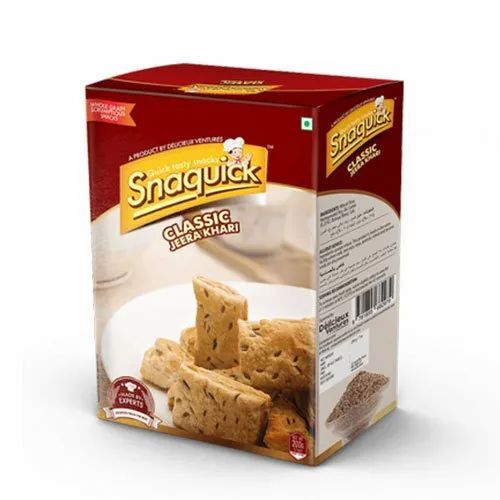 Biscuit Packaging Box - Cardboard Material, 1000 Gram Capacity, Rectangular Shape, Multicolour Design, 300-400 GSM , Customized Options Available