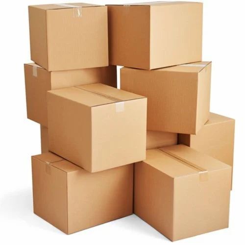 Cardboard Corrugated Boxes - Double Wall 5 Ply with White Coated Recycled Liner, Handmade Brown Rectangular Design for Apparel, Electronics, Food, Gifts & Crafts, 10 Kg Volume Capacity