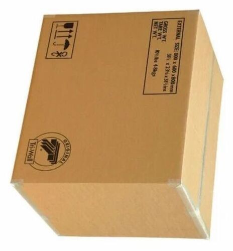 Corrugated Cardboard Box - Paper Material, Brown Color, Ideal for Apparel, Electronics, and Food Packaging | Eco-Friendly Printed Design