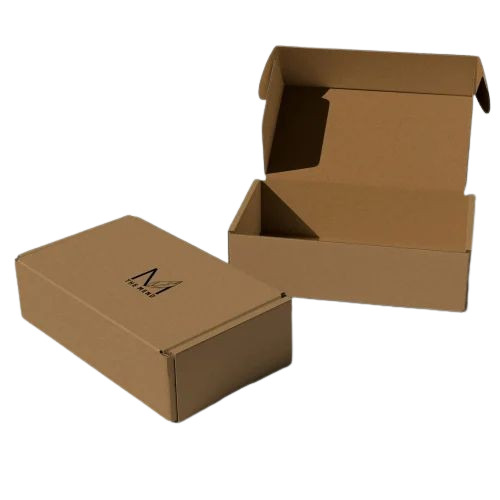 Corrugated Cardboard Box - Brown Paper Material | Designed for Apparel and Food Packaging, Eco-Friendly Printed Finish