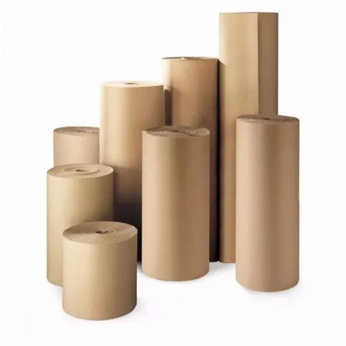 Corrugated Packaging Roll - Craft Paper 120-150 Gsm, Brown Color, Plain Pattern, 2 Layer Design, Ideal For Packaging Applications