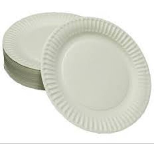 Disposable Paper Plates - Paper Material Standard Size Round Shape White Color | Ideal for Events and Parties Fully Disposable