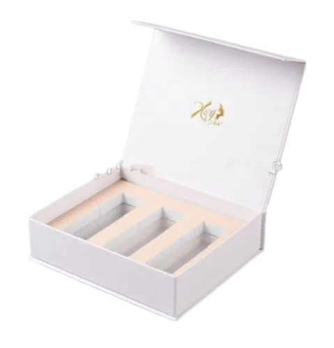 Gift Packaging Box - Kappa Board, Square Shape, White Color, Capacity of 1-5 Kg | Customizable Pattern Options Available