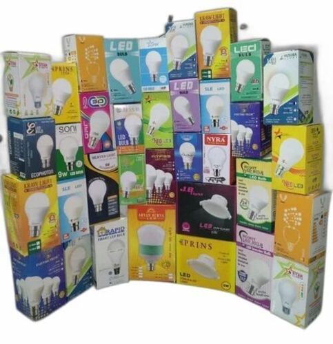 Led Bulb Packaging Box - Bleached Kraft Paperboard, Rectangular Shape, Multi Color, Litho-Laminated, Moisture Proof | Embossing, Lens Effect Printing, Disposable