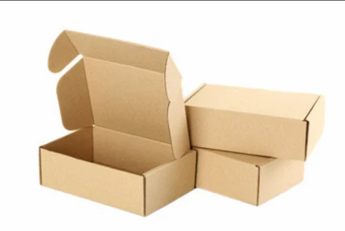 Plain Corrugated Packaging Box - Single Wall 3 Ply, Virgin Kraft Paper, Rectangle Shape, Brown Color | Ideal for Food Packaging, Personal Care, Gift & Crafts