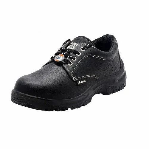 Safety Shoes - Leather Upper, Size 6, Black Color | S1 Certified, Lace Closure, Low Ankle Design, Composite Toe