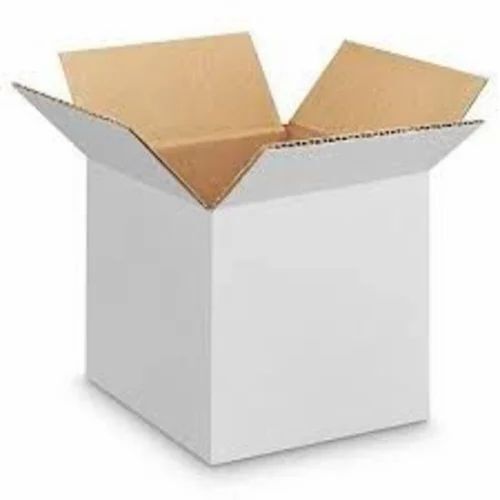 White Corrugated Packaging Box - Single Wall 3 Ply Rectangular Shape Matte Finish | Handmade for e-Commerce & Automotive Applications Holds 2-5 Kg