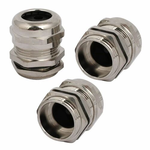 Brass Cable Gland - Brass Material 20 mm Diameter Chrome Finish IP40 Rating -20Â°C to 20Â°C Temperature Range Suitable for Industrial & Construction Use
