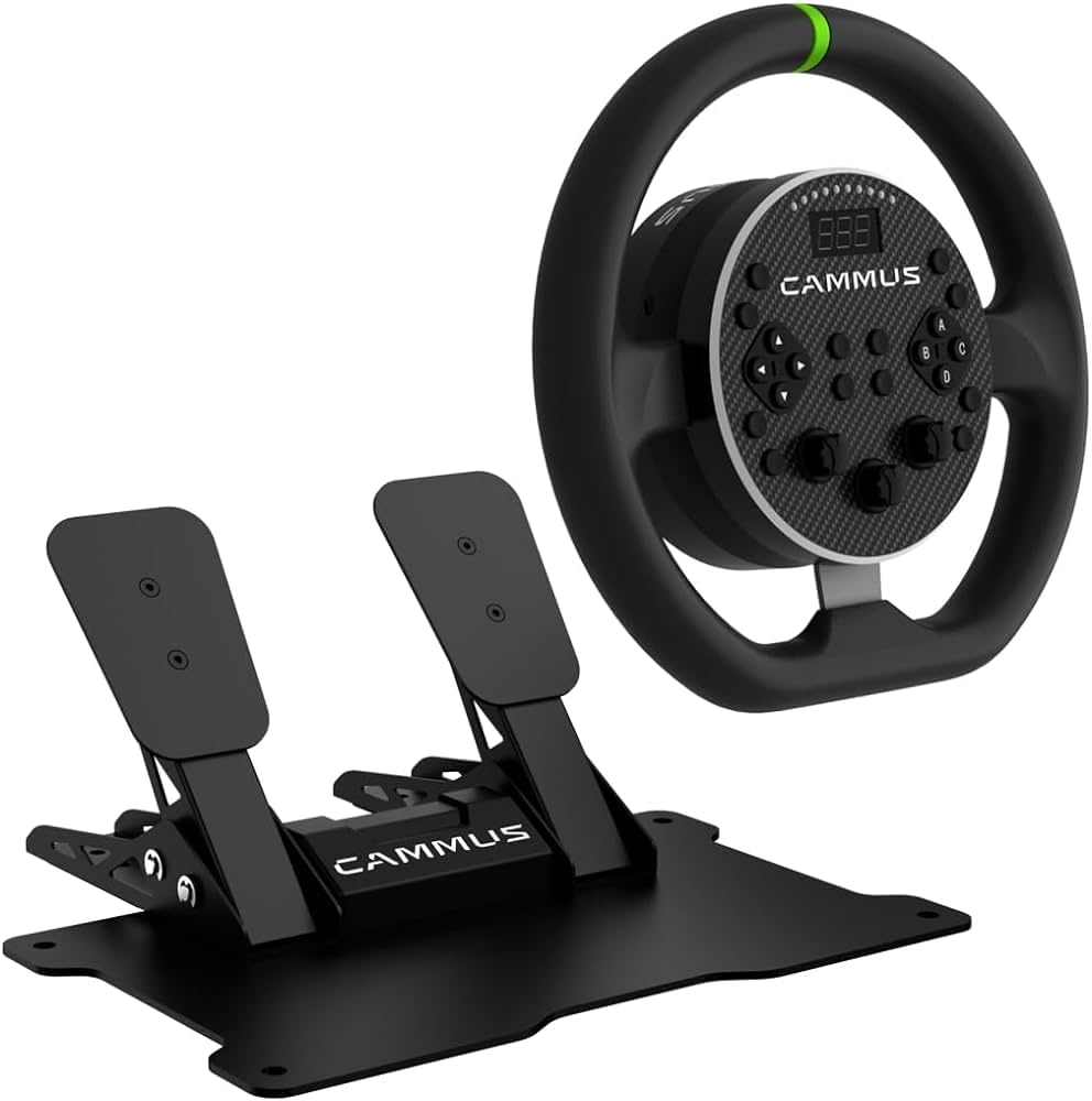 Cammus C5 Bundle Racing Game Simulator Direct Drive Steering Wheel, Pedals, Desk Clamp