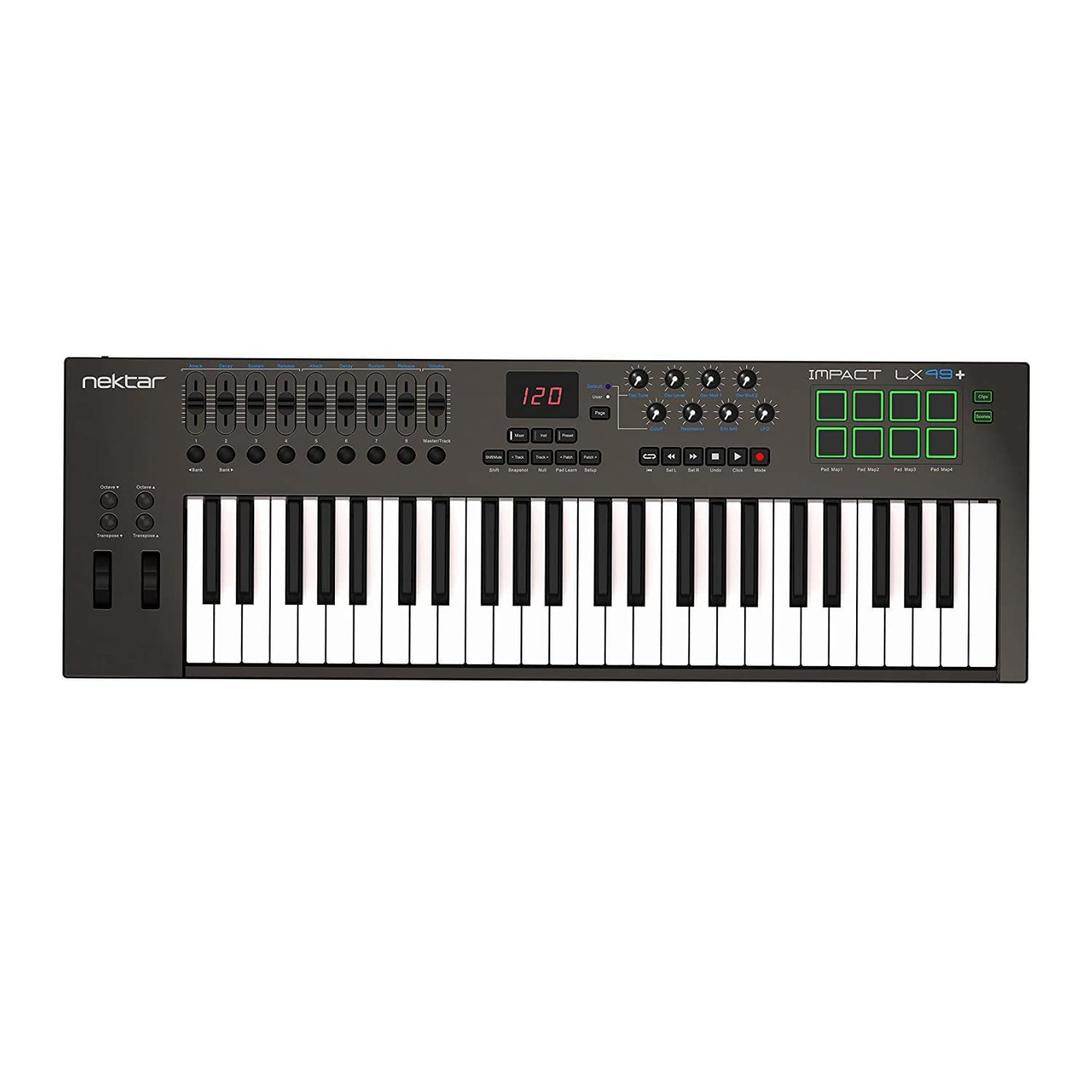 Nektar Impact Lx49+ 49-Key Full-Size Velocity-Sensitive Usb Midi Keyboard Controller