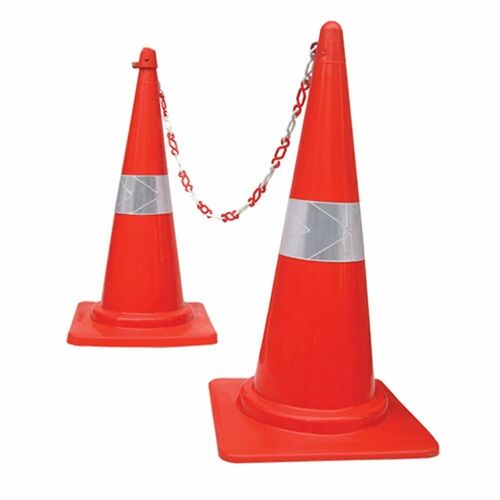 Traffic Cones - Durable Plastic, Customized Size, Orange Color | Portable, Manual Usage, Very Good Quality