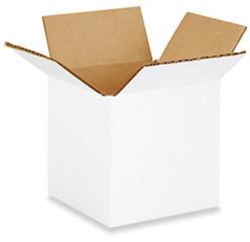 White Corrugated Box - 5-10 Kg Capacity, 4-6 mm Thickness, Rectangular Shape | Ideal for Personal Care, Food, Gift & Crafts, Apparel Packaging