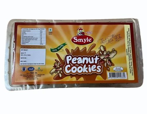 300gm Smyle Peanut Cookies - Eggless FSSAI Certified | Round Shape Sweet Taste Box Packaging Normal Biscuit