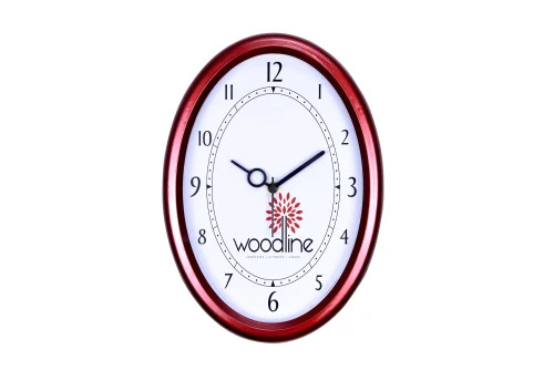 Decorative Wall Clock - Oval Shape 11.5 Inch Diameter, Brown Acrylic Design for Men's Charm