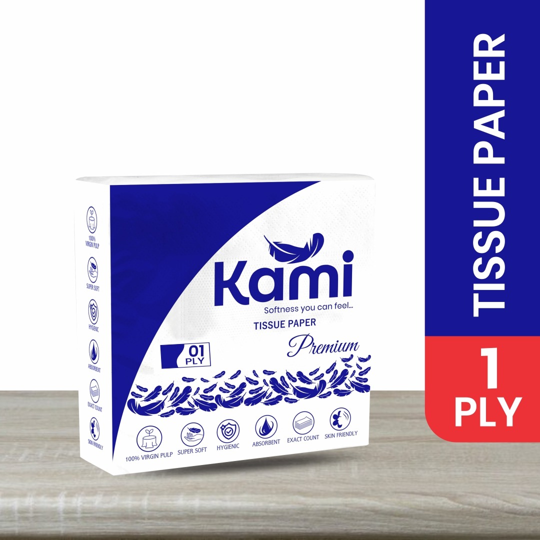 Kami Tissue Paper - 100% Virgin Pulp, 30x30 cm, White | Soft Die Cut Piece, Ideal for Food Use, Single Ply, Hygiene Ensured
