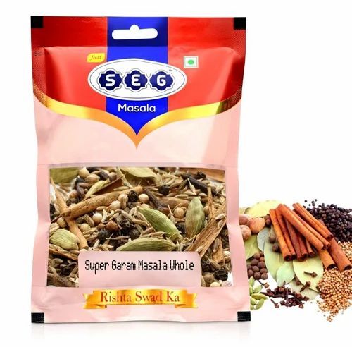 Khada Masala Packaging Pouch - Printed Plastic Material , Multi Color Design with Durable Quality