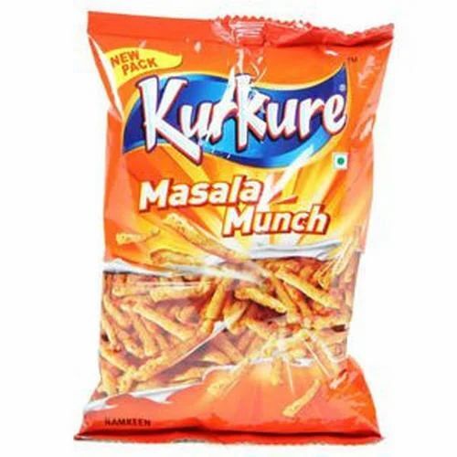 Kurkure Packaging Pouch - Plastic Material, Multi Color, Printed Design | Ideal for Snack Packaging, Durable and Lightweight