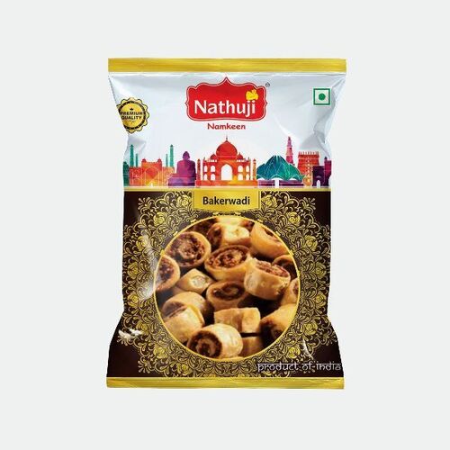 Large Bakerwadi Namkeens - 1 Kilogram Packet, FSSAI Certified, Good Quality, Tasty Taste - Salty and Spicy Flavor, Shelf Life: 3 Months, Brown Color