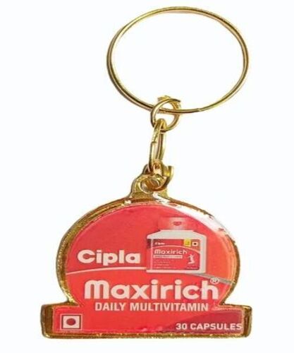 Plating Metal Keychain - Metal Iron Material, Plain Design in Golden Color | Attractive Designs with Excellent Quality