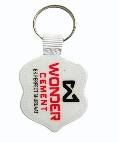Printing Keychain - Rubber Material,  Plain Pattern, White Color | Attractive Designs, Good Quality, Indian Regional Style