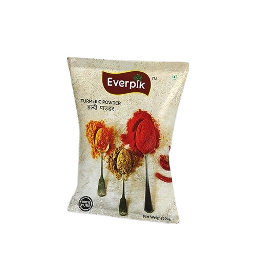 Turmeric Powder Packaging Pouch - Plastic Stand Up Pouch, Multi Color Print | Rotogravure Pattern for Enhanced Visual Appeal