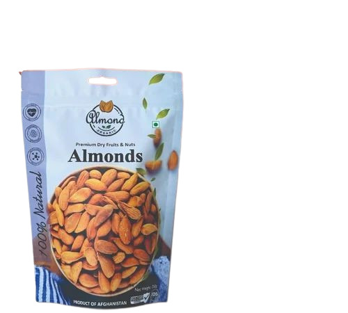 Almond Packaging Pouch - Multi Layer Laminated Glossy PET Printed Stand Up Zipper Pouch | Rotogravure Print, Multi Color Design