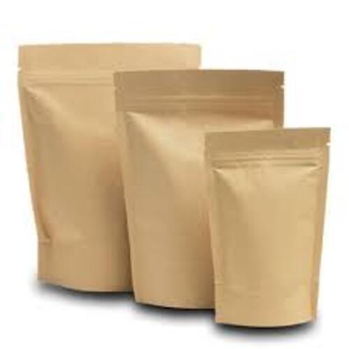 Kraft Paper Standup Pouches - Kraft Paper,  Stand Up Pouch, Brown Color | Ideal Packaging Material for Versatile Applications