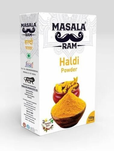 Masala Ram Haldi Turmeric Powder - 100g, Yellow Dried Powder, FSSAI Certified, Ideal for Culinary Uses, Packaged in a Box for Easy Storage