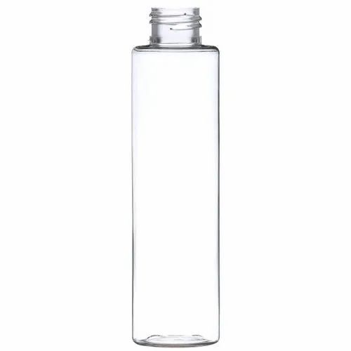 Pet Plastic Bottle - 250 Ml, Transparent uPVC | Round Shape, Durable, Fine Finished, Very Good Quality, Plain Pattern