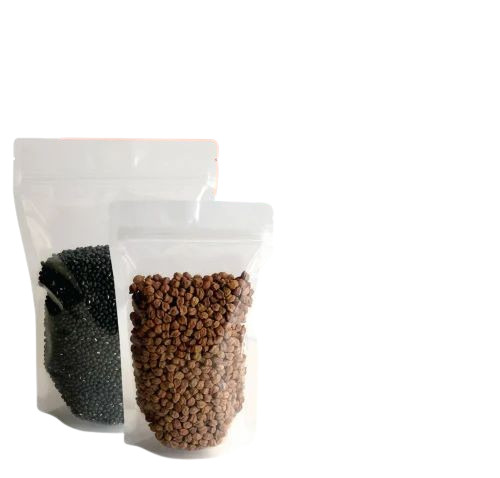 Transparent Standup Zipper Pouch - Polyester Multi Layer Lamination , Plain Glossy Finish with Rotogravure Printing