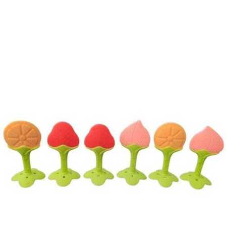 Baby Teethers - Silicone Material, 3-12 Months Size, Multi Color | Ideal Fruit Shape for Teething Relief with Versatile Usage and Soft Texture